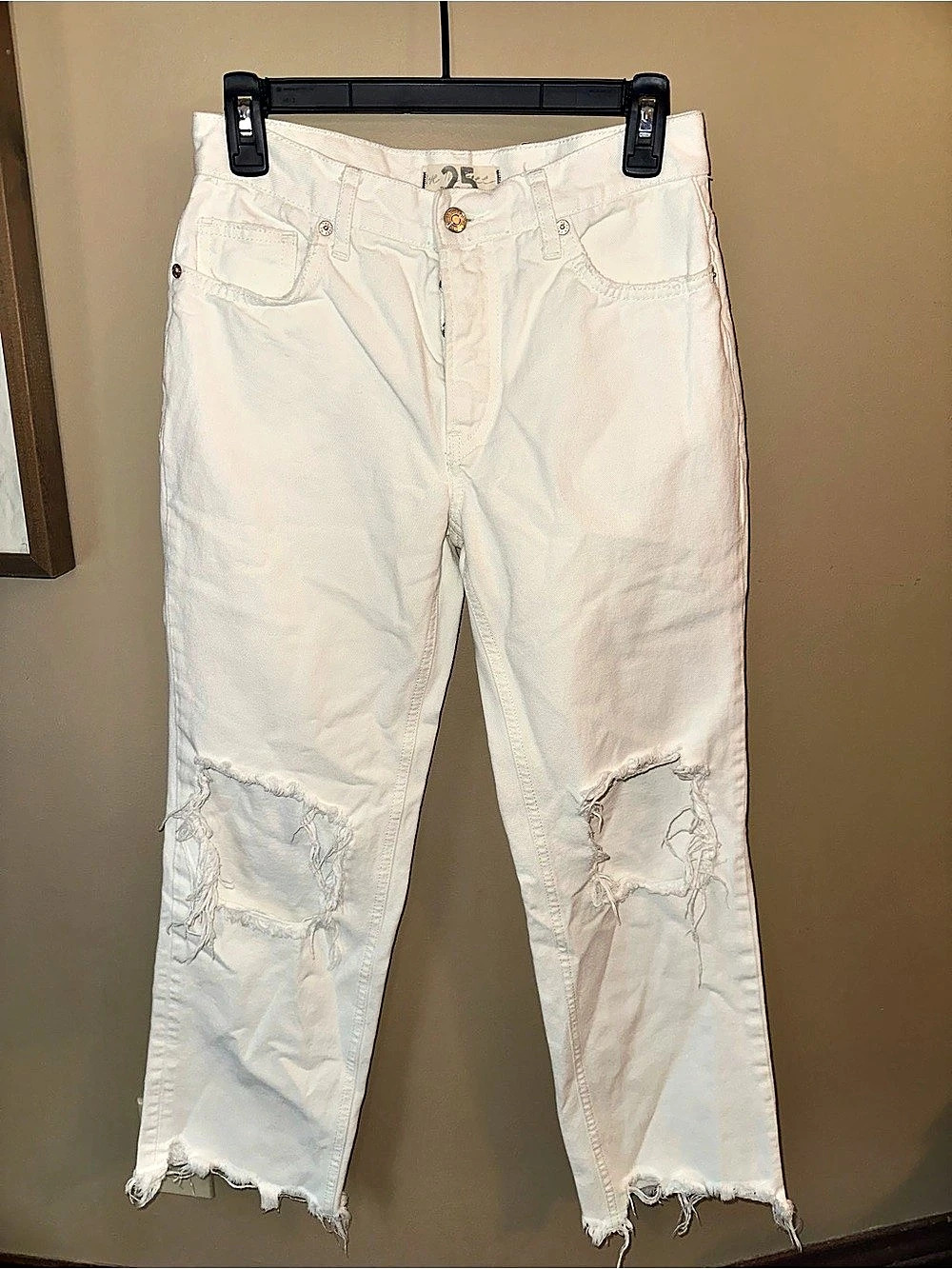 We The Free Straight Leg Jeans White Waist 25
